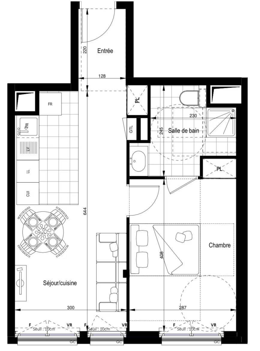 Clichy 92e·39.49m²·apartment·No furniture[Paris Rental]