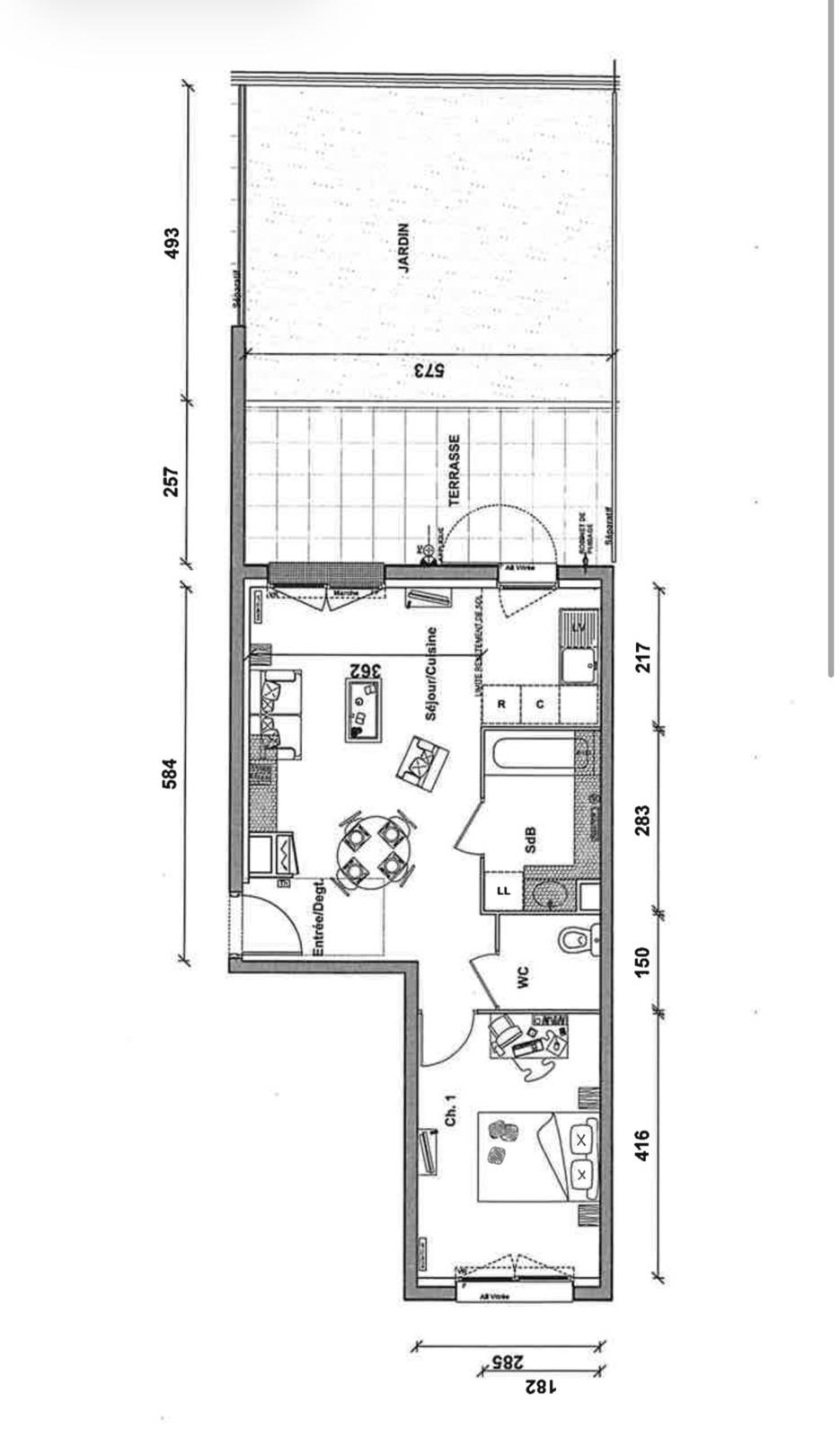 Pontoise 95区·46平·二手房[法国巴黎租房]